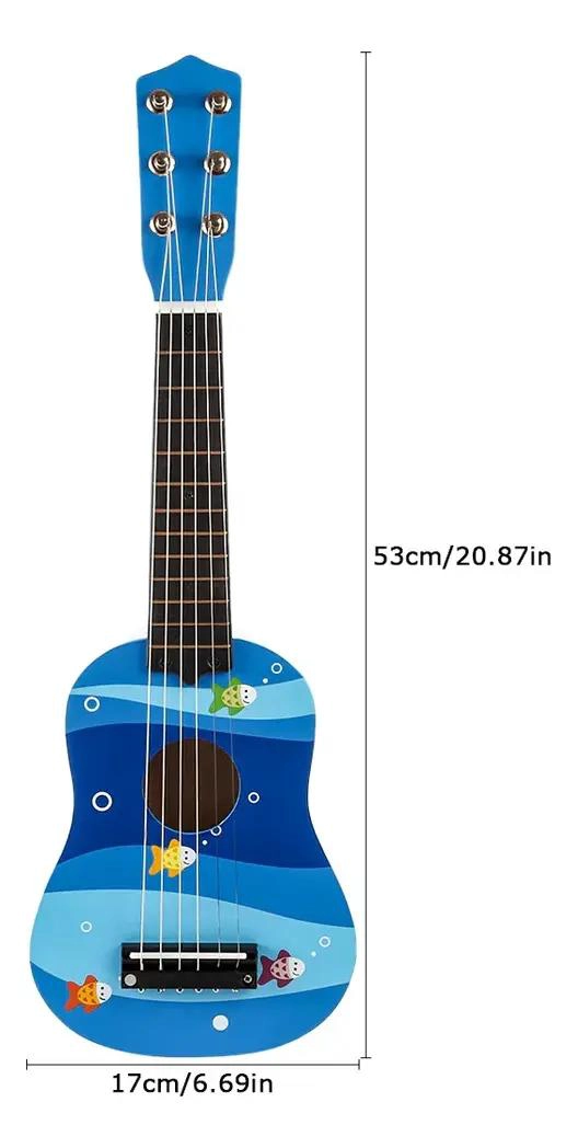 GUITARRA DIDACTICA DE MADERA PARA NIÑOS CON SONIDO CLARO - 3