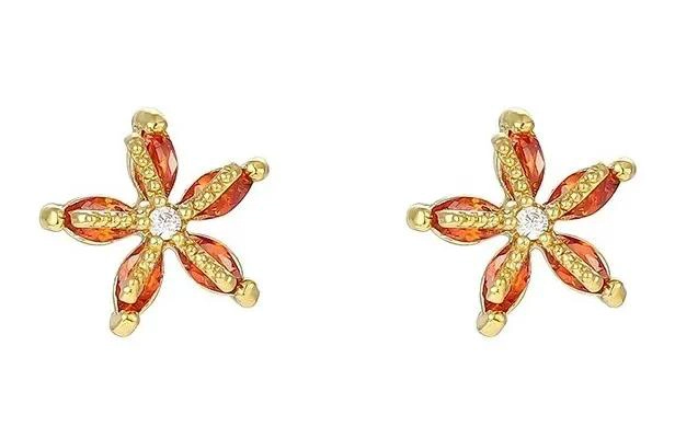 AROS MINIMALISTAS ESTRELLA DE MAR BAÑO DE ORO 18K - 1