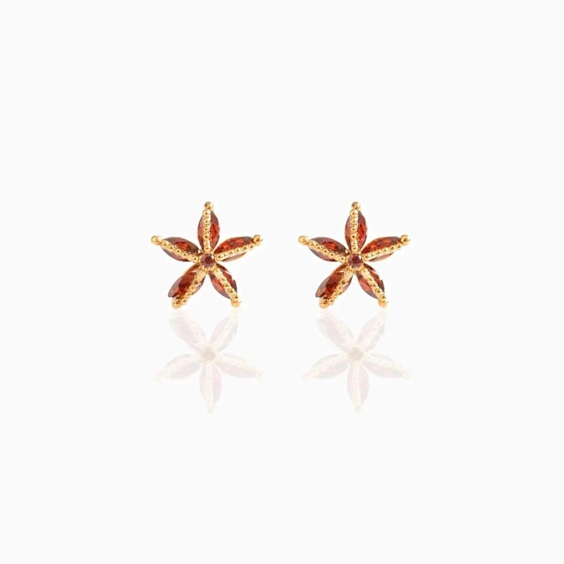 AROS MINIMALISTAS ESTRELLA DE MAR BAÑO DE ORO 18K - 4