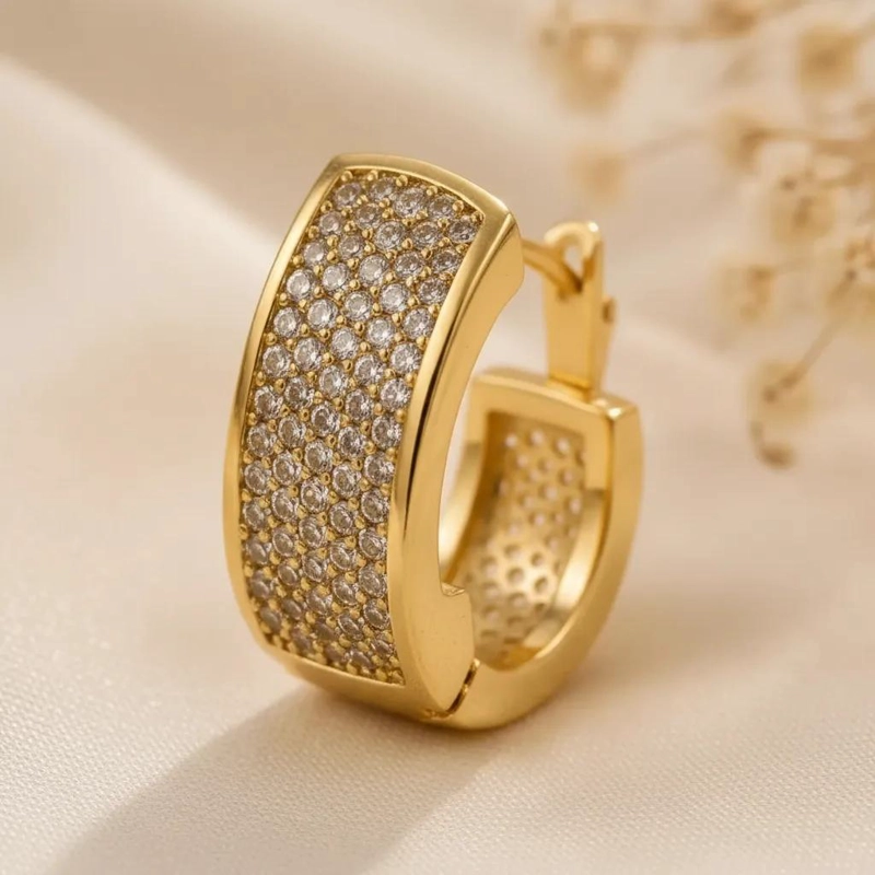 AROS DE MUJER EN ORO LAMINADO 14K CON ACABADO BRILLANTE - 4