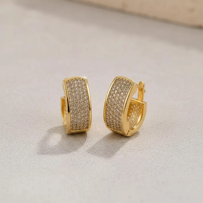 AROS DE MUJER EN ORO LAMINADO 14K CON ACABADO BRILLANTE - 5
