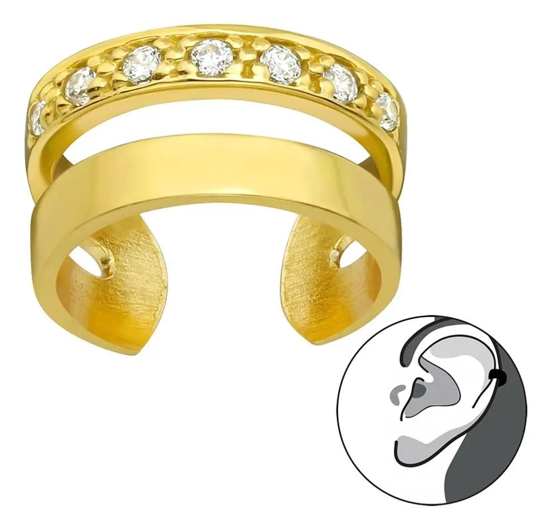 ARO CUFF DORADO DE PLATA 925 CON DISEÑO ELEGANTE - 1