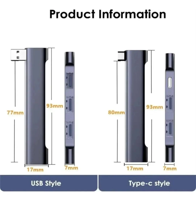 EXTENSOR USB TIPO C CON 3 PUERTOS USB 3.0 Y CARGA - 8