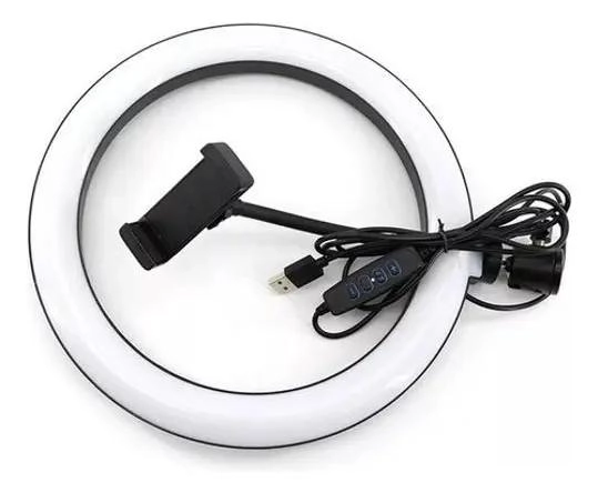 LAMPARA RING LIGHT 10 PULGADAS CON LUZ FRIA Y CALIDA - 5