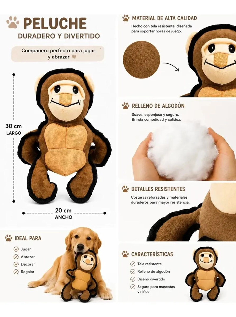 PELUCHE LOBO RESISTENTE PARA PERROS CON SONIDO - 3