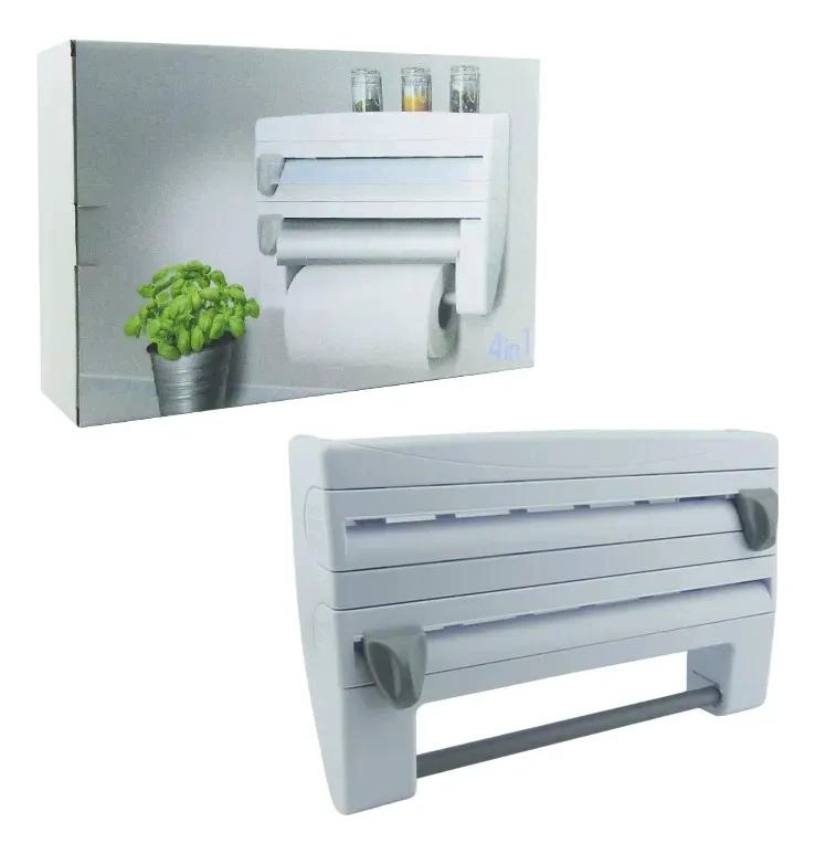DISPENSADOR TRIPLE DE PAPEL PARA COCINA EN PLASTICO RESISTENTE - 1