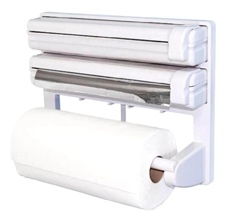 DISPENSADOR TRIPLE DE PAPEL PARA COCINA EN PLASTICO RESISTENTE - 4