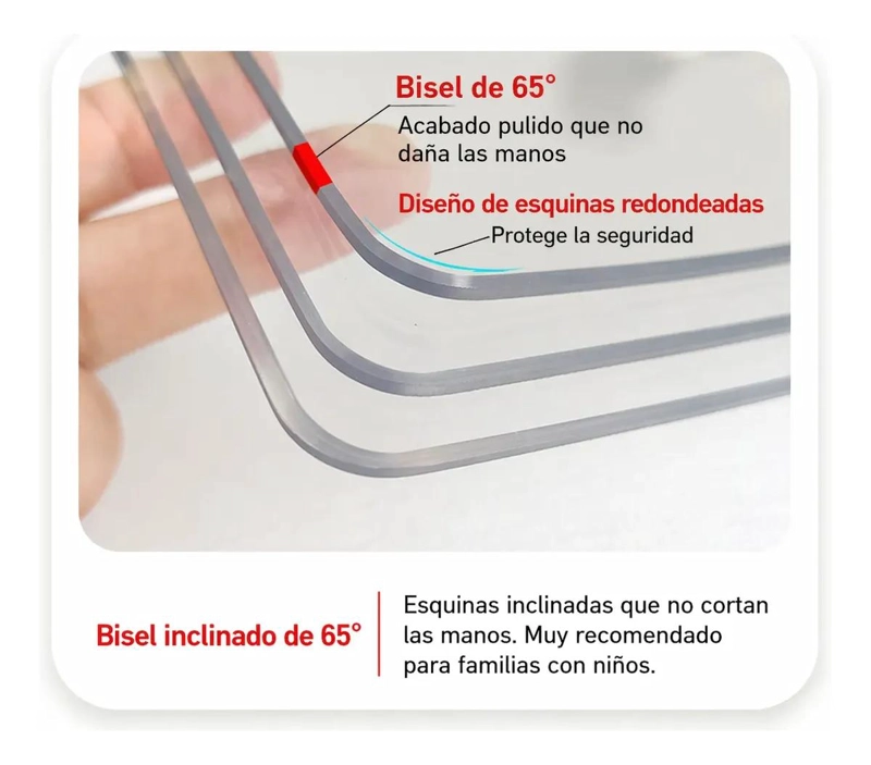 MANTEL CUADRADO TRANSPARENTE DE 1 METRO PARA MESA - 4