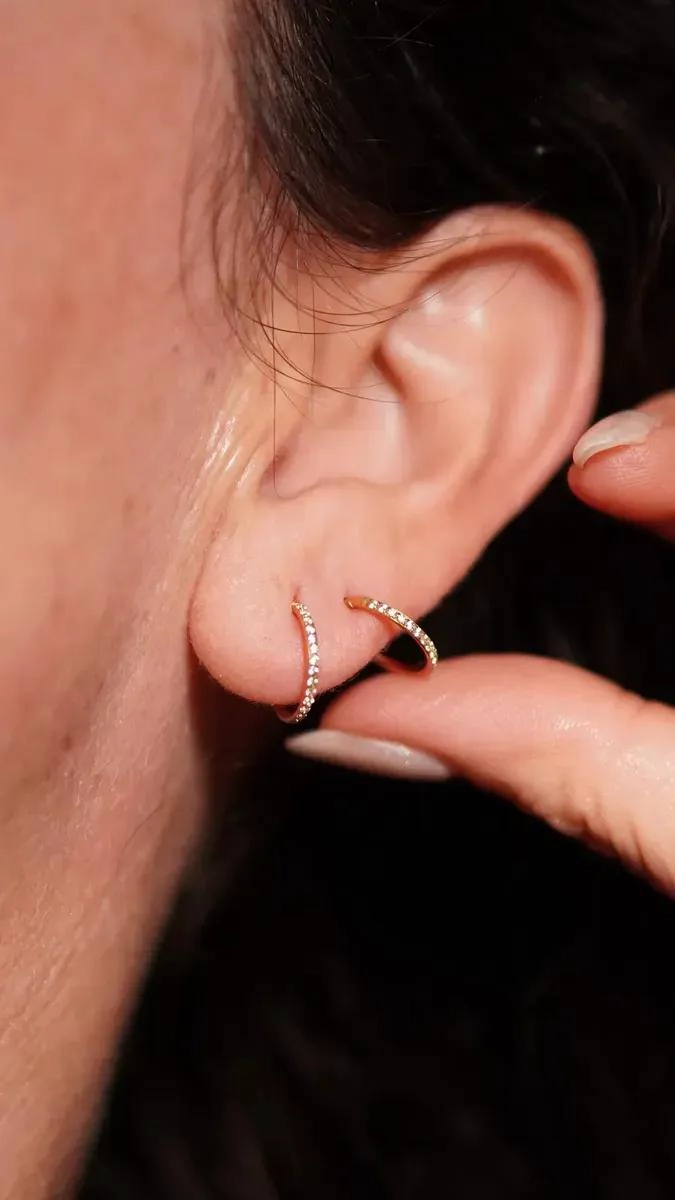 ARGOLLAS DE PIERCING DE TITANIO CON ZIRCONIA DORADA 10MM - 3
