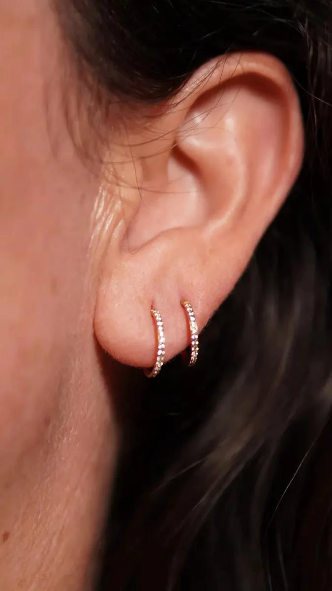 ARGOLLAS DE PIERCING DE TITANIO CON ZIRCONIA DORADA 10MM - 8