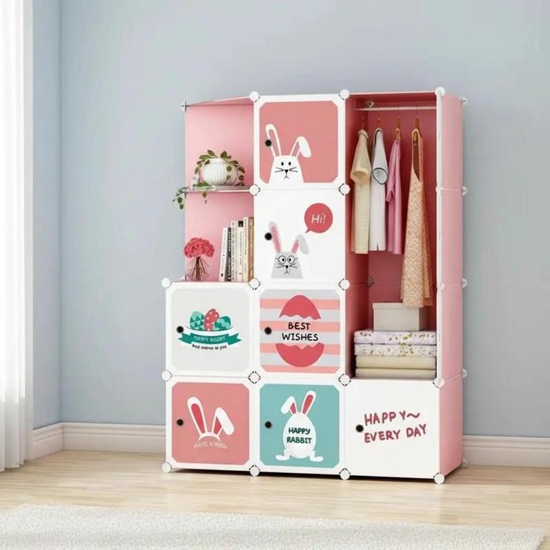ORGANIZADOR DE ROPA COLGANTE PARA ARMARIO INFANTIL ROSA - 1