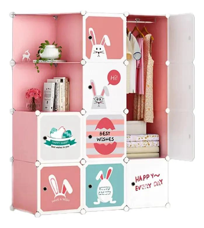 ORGANIZADOR DE ROPA COLGANTE PARA ARMARIO INFANTIL ROSA - 3