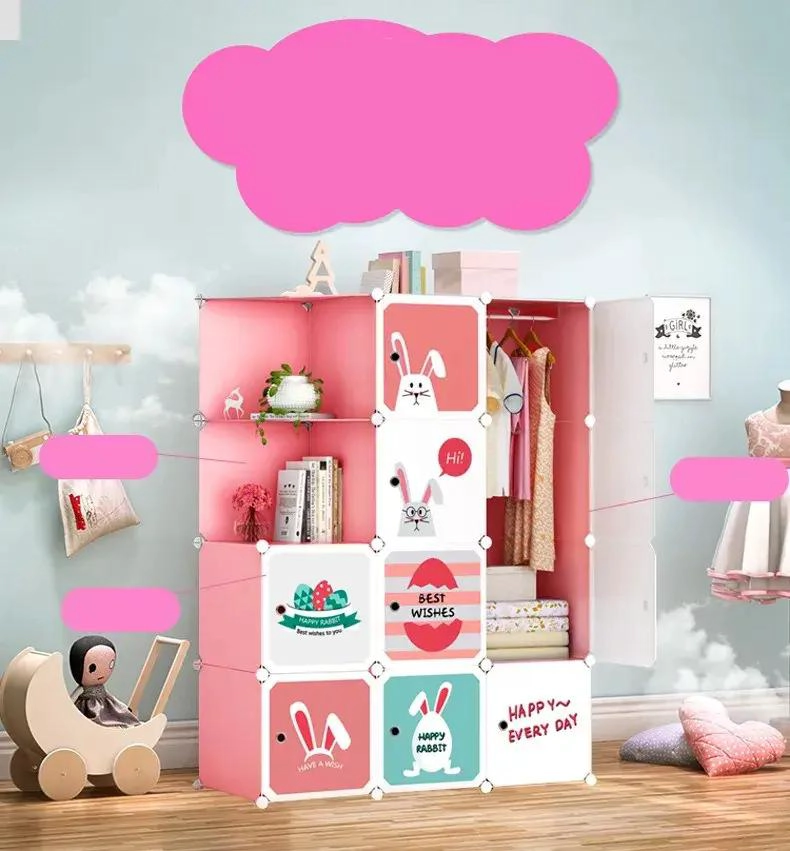 ORGANIZADOR DE ROPA COLGANTE PARA ARMARIO INFANTIL ROSA - 4