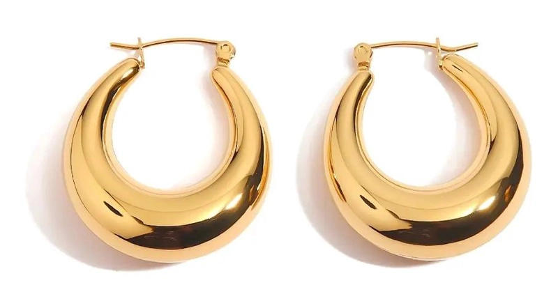 AROS BAÑADOS EN ORO AMARILLO 18K DISEÑO EXCLUSIVO - 1