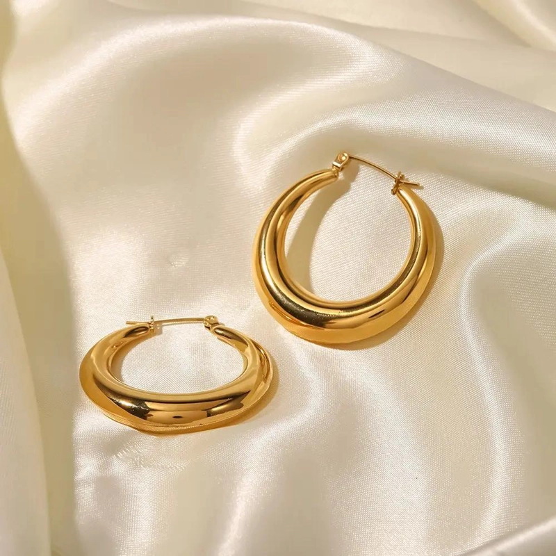 AROS BAÑADOS EN ORO AMARILLO 18K DISEÑO EXCLUSIVO - 2