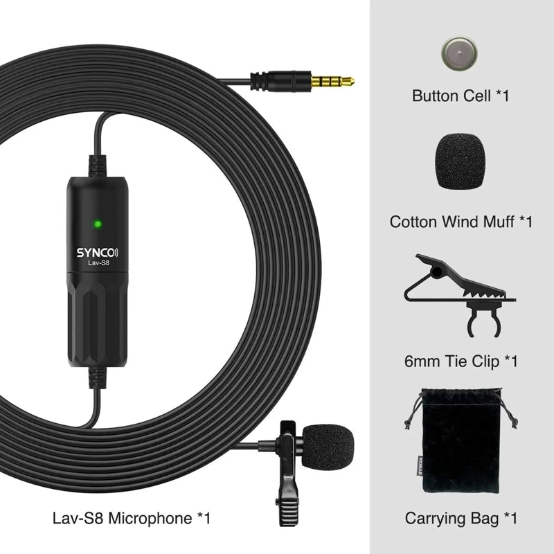 MICROFONO LAVALIER CLIP PARA CELULAR Y CAMARA VLOG - 8