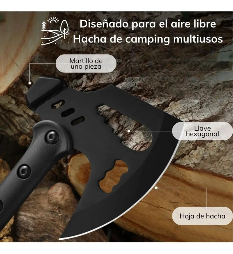 HACHA DE MANO CON FUNDA PARA CAMPING Y CAZA - 5