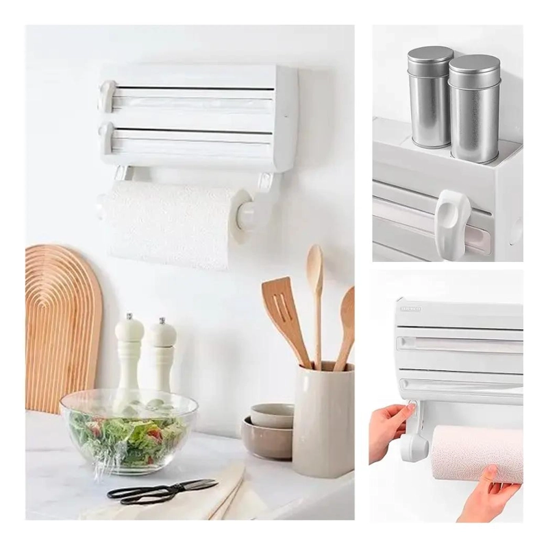 PORTA ROLLO MULTIFUNCIONAL DE PARED PARA COCINA - 2