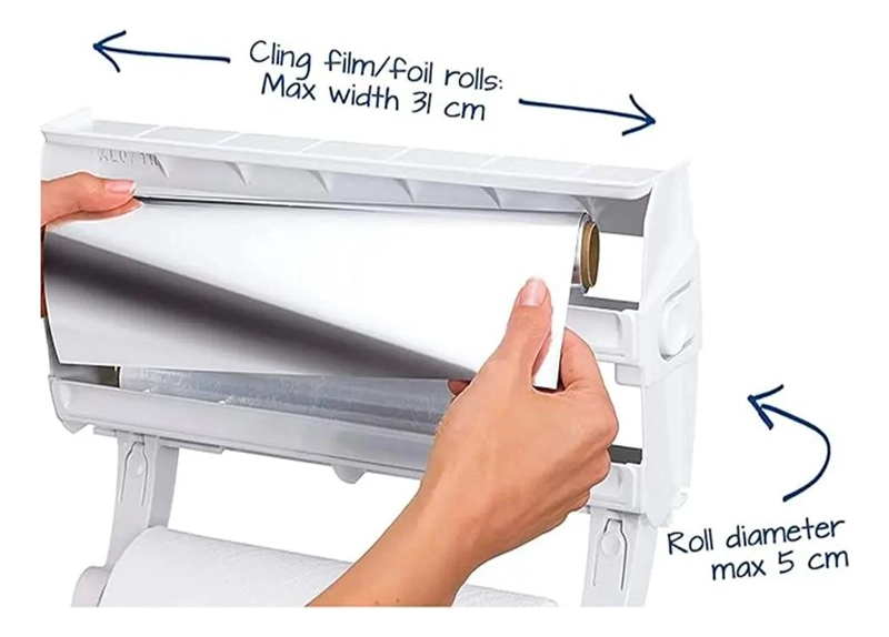 PORTA ROLLO MULTIFUNCIONAL DE PARED PARA COCINA - 4