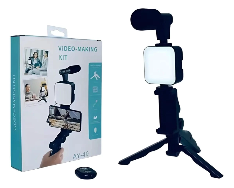 KIT DE SOPORTE PARA STREAMING CON TRIPODE Y MICROFONO - 1