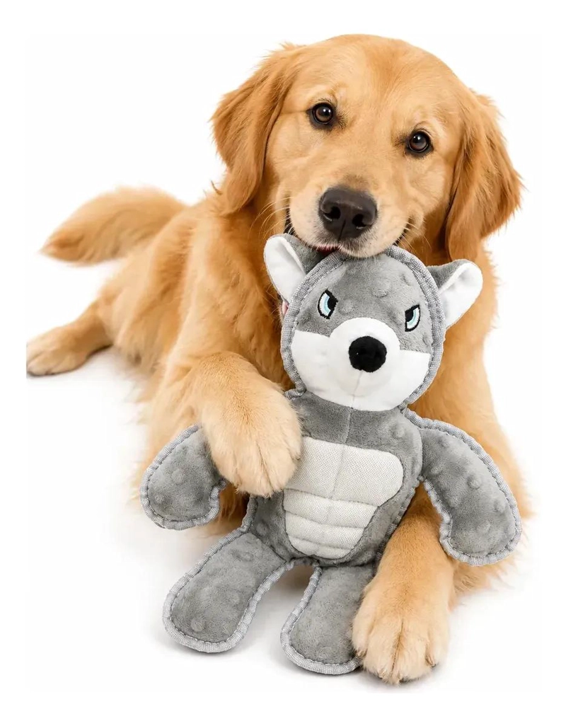 PELUCHE LOBO RESISTENTE PARA PERROS CON SONIDO - 3