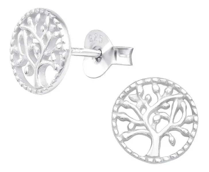 AROS DE PLATA 925 ARBOL DE LA VIDA DISEÑO MANDALA - 1