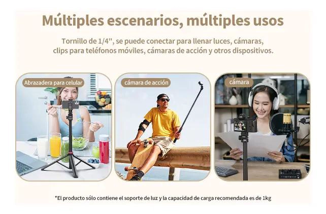 TRIPODE EXTENSIBLE DE ALUMINIO PARA FOTOGRAFIA Y VIDEO - 10