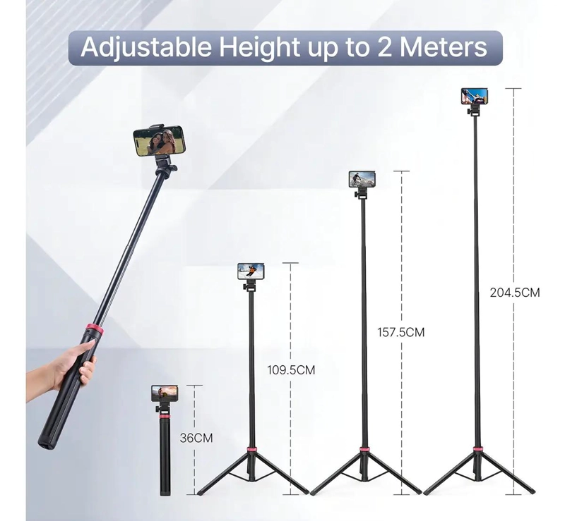 TRIPODE EXTENSIBLE DE ALUMINIO PARA FOTOGRAFIA Y VIDEO - 2