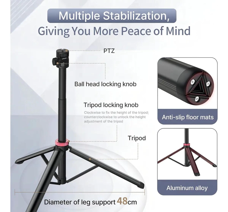 TRIPODE EXTENSIBLE DE ALUMINIO PARA FOTOGRAFIA Y VIDEO - 5