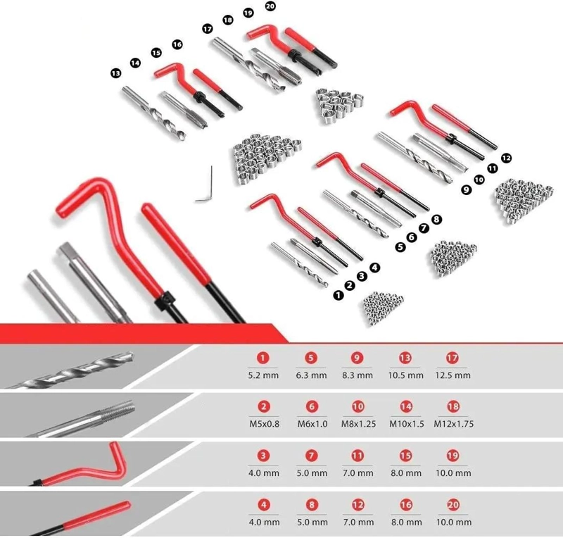 KIT DE HERRAMIENTAS PARA REPARACION DE ROSCAS HELICOIDALES - 5