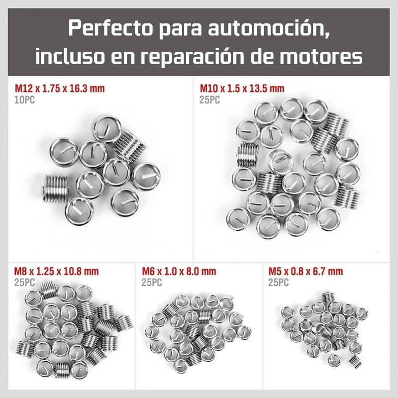 KIT DE HERRAMIENTAS PARA REPARACION DE ROSCAS HELICOIDALES - 6