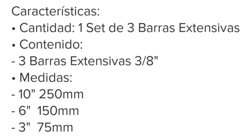 SET DE LLAVES CON 3 EXTENSIONES DE CROMO - 2