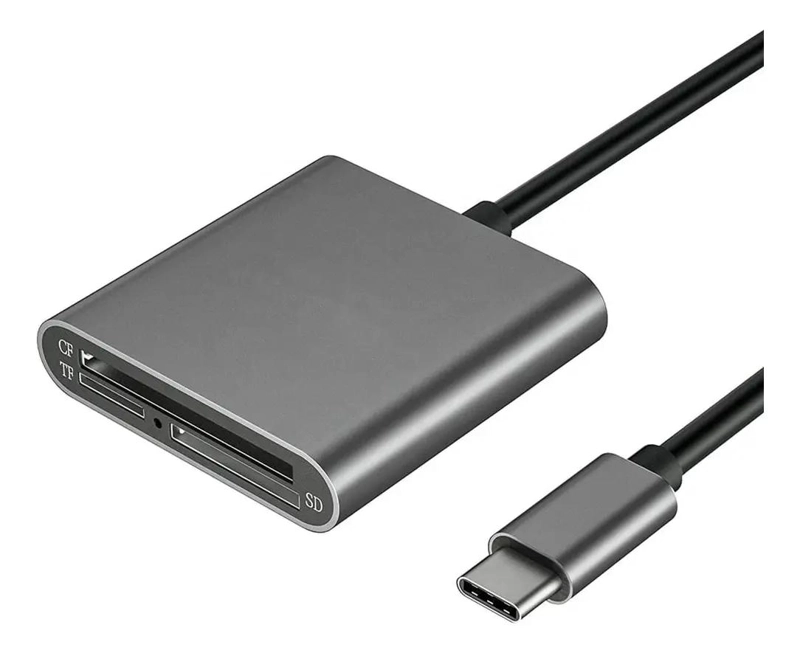 LECTOR DE TARJETAS USB C PARA TF CF SD ALTA VELOCIDAD - 1