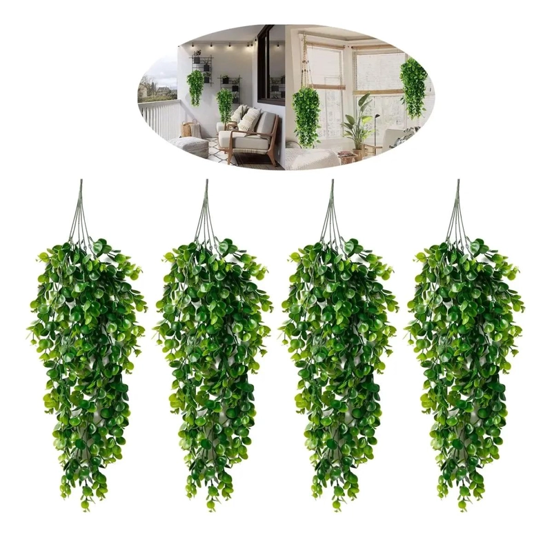 KIT DE 4 PLANTAS COLGANTES ARTIFICIALES DE EUCALIPTO - 1