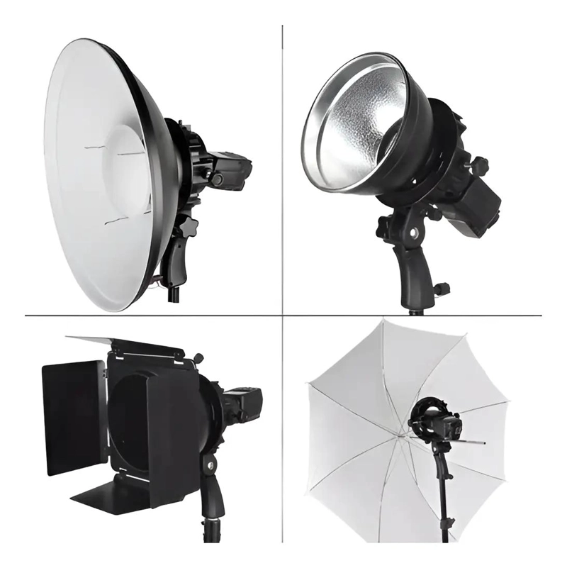 SOPORTE PARA 5 FLASHES CON MONTURA BOWENS Y ROTULA AJUSTABLE - 4