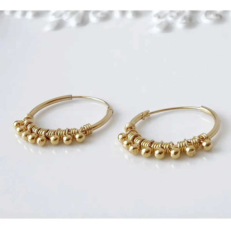 AROS ARGOLLAS DE PLATA CON BAÑO DE ORO PARA MUJER - 2