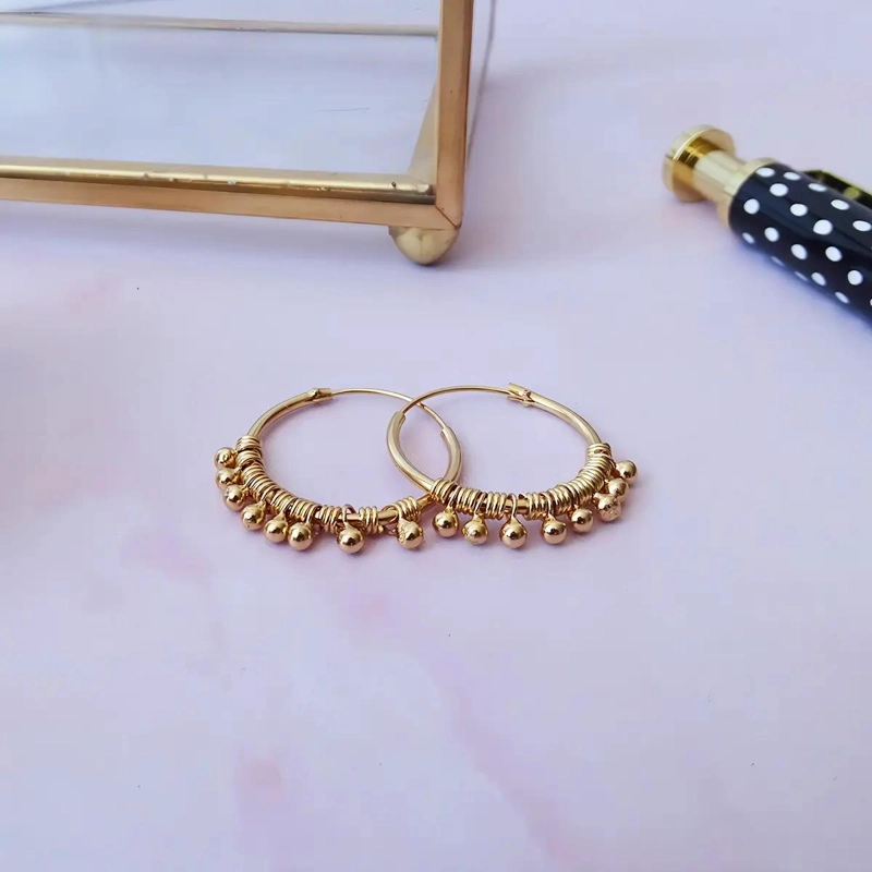 AROS ARGOLLAS DE PLATA CON BAÑO DE ORO PARA MUJER - 3