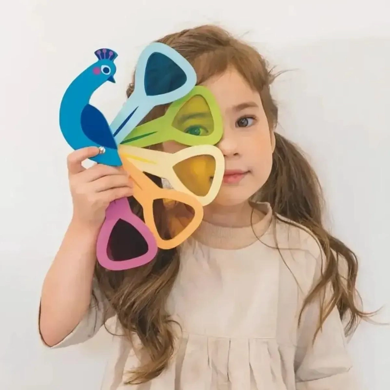 JUGUETE DIDACTICO DE MADERA PAVO REAL PARA APRENDER COLORES - 7