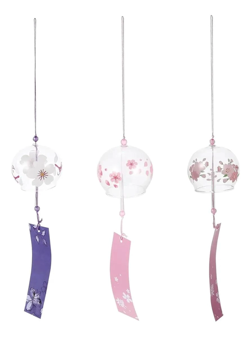 CAMPANA DE VIENTO JAPONESA DE CRISTAL HECHA A MANO PARA DECORACION - 1
