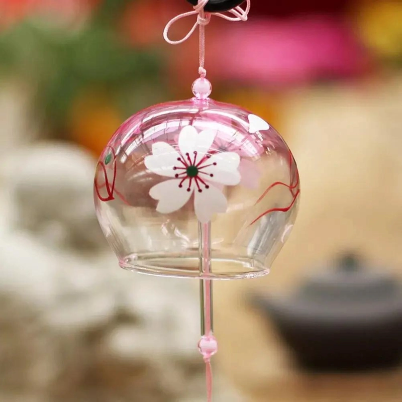 CAMPANA DE VIENTO JAPONESA DE CRISTAL HECHA A MANO PARA DECORACION - 3