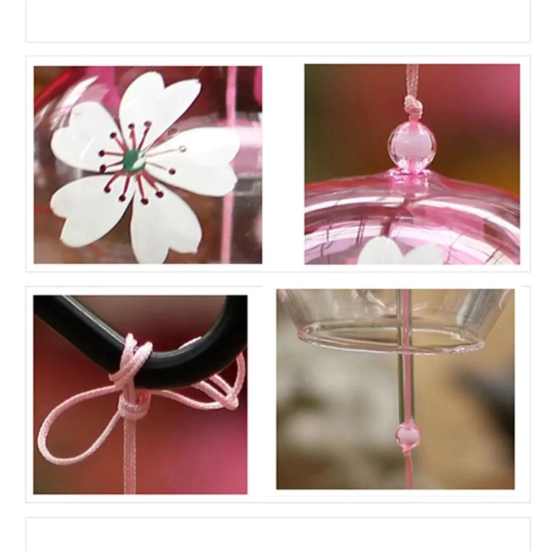 CAMPANA DE VIENTO JAPONESA DE CRISTAL HECHA A MANO PARA DECORACION - 4