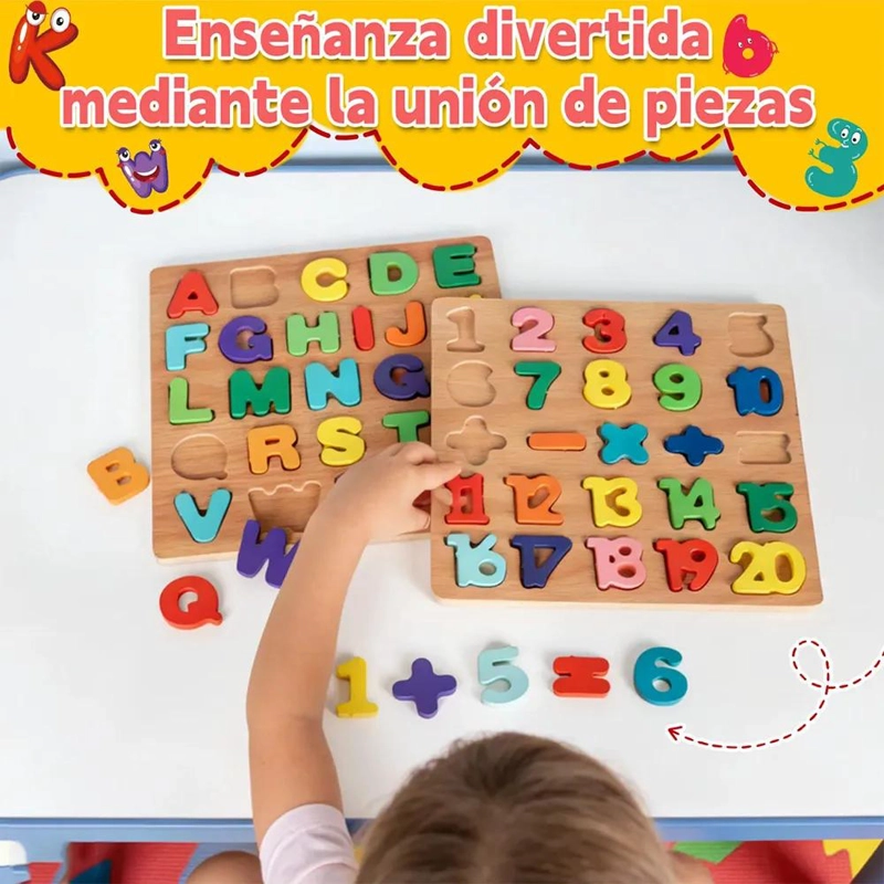 PACK DE 11 JUGUETES DIDACTICOS DE MADERA MULTICOLOR PARA NIÑOS - 3