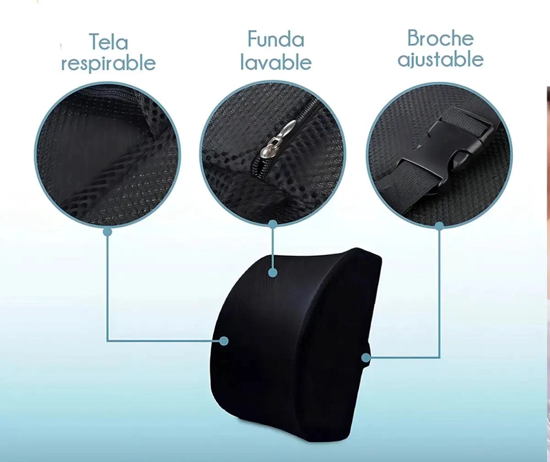 COJIN LUMBAR ERGONOMICO CON ESPUMA VISCOELASTICA PARA SOPORTE DE ESPALDA - 6