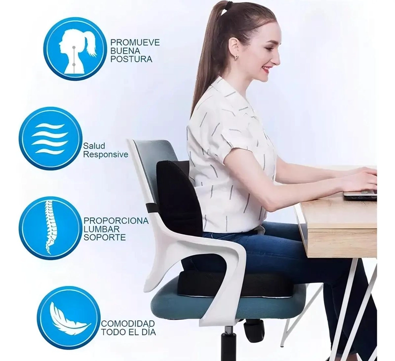 COJIN LUMBAR ERGONOMICO CON ESPUMA VISCOELASTICA PARA SOPORTE DE ESPALDA - 7