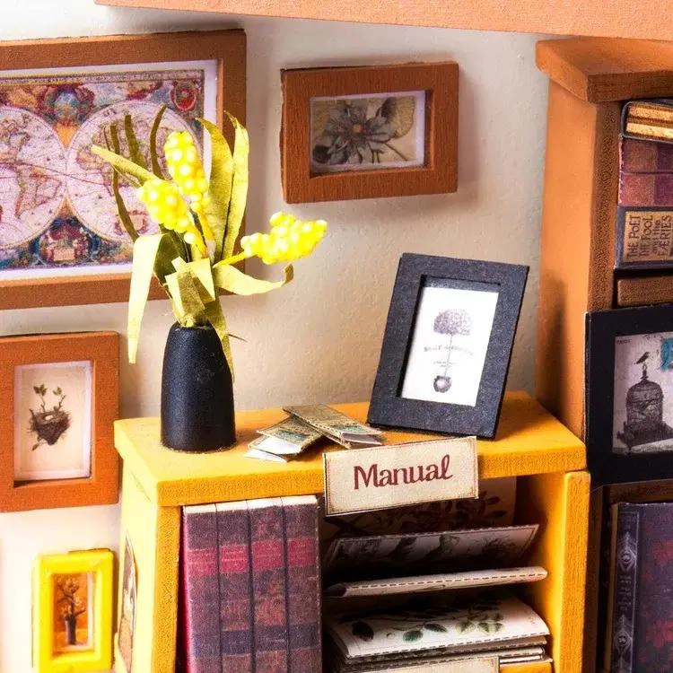 BIBLIOTECA MINIATURA SAM'S STUDY, PUZZLE 3D DETALLADO - 4