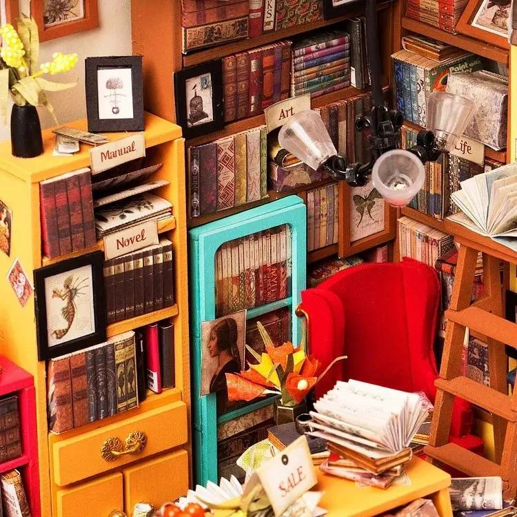 BIBLIOTECA MINIATURA SAM'S STUDY, PUZZLE 3D DETALLADO - 6