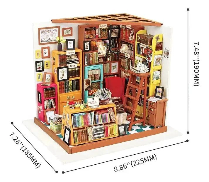 BIBLIOTECA MINIATURA SAM'S STUDY, PUZZLE 3D DETALLADO - 7