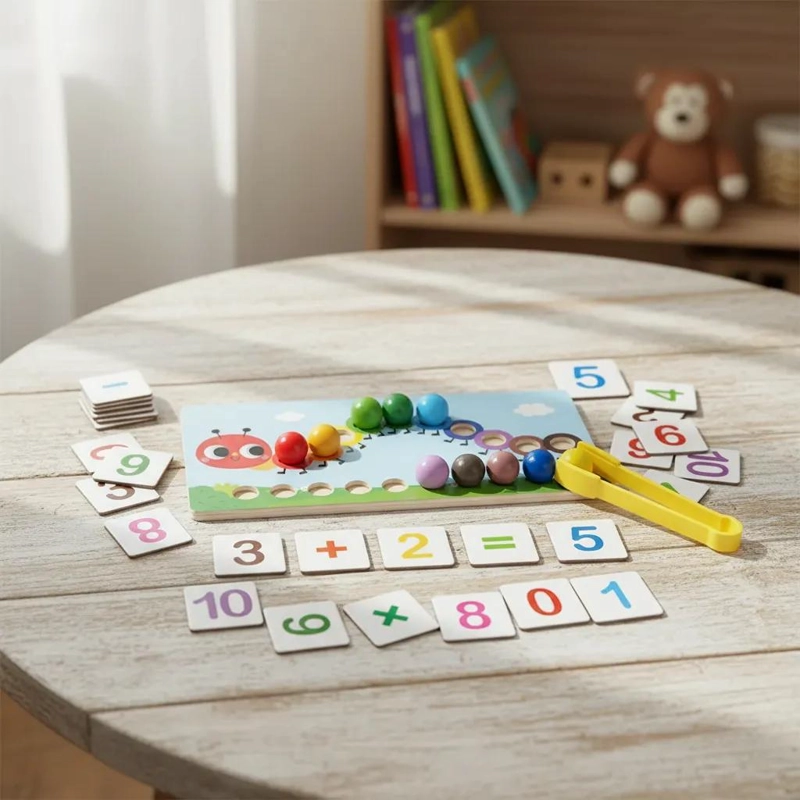 ROMPECABEZAS MATEMATICO DE GUSANO PARA APRENDIZAJE INFANTIL - 7