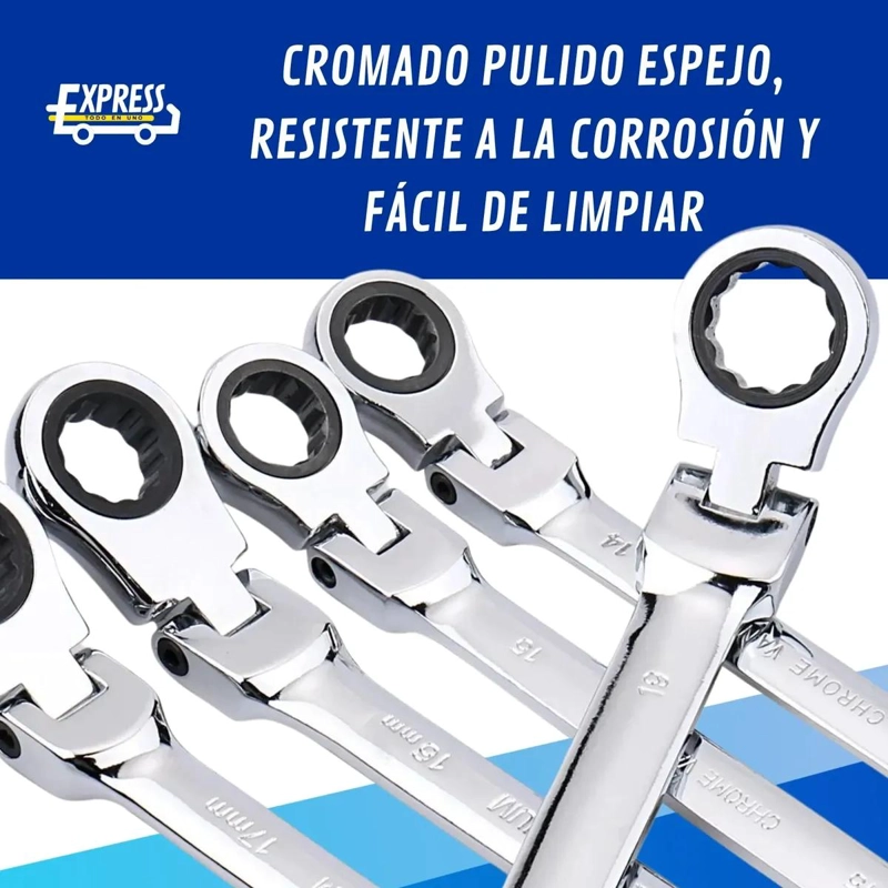 LLAVE COMBINADA ARTICULADA CON TRINQUETE PARA MECANICA PROFESIONAL - 2