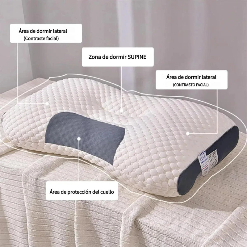 ALMOHADA ERGONOMICA ANTIBACTERIANA PARA EL CUELLO 68X42CM - 10